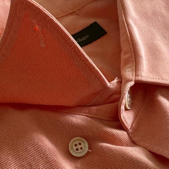 Ermenegildo Zegna Mens Long Sleeve Button Down Shirt. Size XXL. Orange - Picture 11 of 11